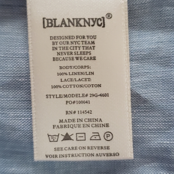 NWT💞BLANK NYC LACE & LINEN CROP TOP💞 - Picture 7 of 7